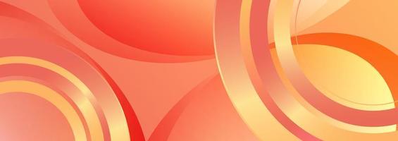 Banner web abstract gradient yellow and orange circles background. vector