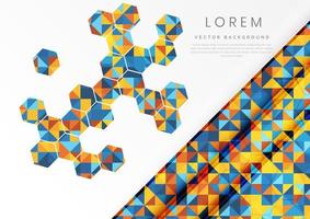 Abstract modern colorful geometric hexagon with copy space for text. vector