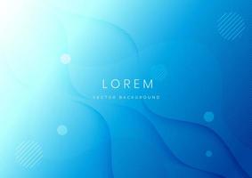 Abstract modern light blue gradient wavy shape background vector