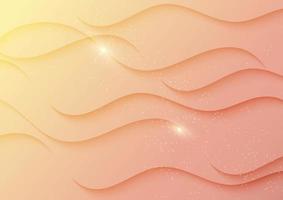 Abstract background luxury soft yellow and pink dynamic wavy light an. vector