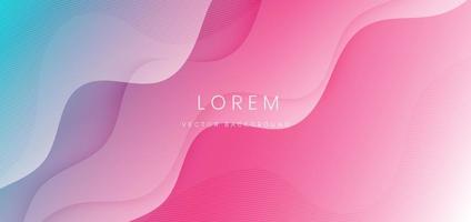 Abstract modern pink and blue gradient wavy shape background. vector