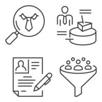 Set related to headhunting line icons. vector