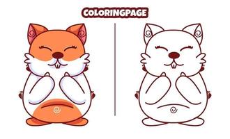 cute hamster with coloring pages vector