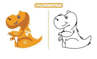 cute Brontosaurus with coloring pages suitable for kids vector