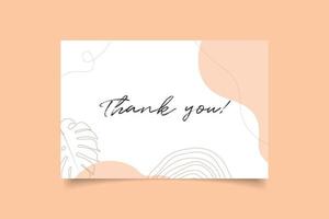 plantilla de tarjeta de agradecimiento con fondo minimalista vector