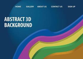 abstract 3d colourful rainbow wave for web design blue background vector