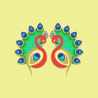 Traditional peacock vector ornamental pattern vector illustration