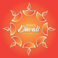 Happy Diwali greetings with decorative lights pattern vector design