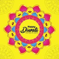 Happy Diwali greetings on luxury floral pattern vector illustration