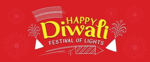 Happy Diwali wishes typographic vector design for free download