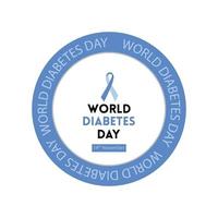 World diabetes day awareness badge free vector illustration