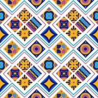 Seamless pattern of tribal background. Square tribal ornaments pattern vector