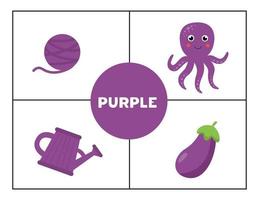 Learning basic primary colors for children. Purple. vector