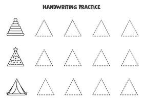 Trace contours of black and white triangular objects. vector