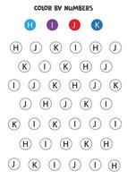 Color letters of alphabet according to the example. vector