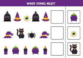 What comes next game with cute Halloween elements. vector