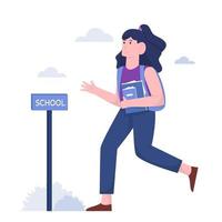 Young woman hold books for go to school vector