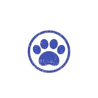 paw print, vector logo with texture