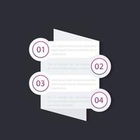 1, 2, 3, 4 steps, timeline, progress chart, vector infographics