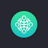 cyber security round icon vector