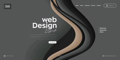 Landing page. web header vector colorful line background design