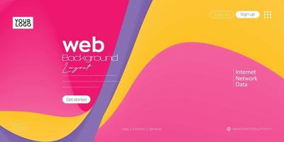 Landing page. web header vector colorful line background design