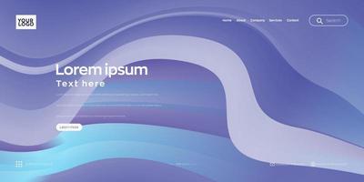 Landing page. colorful wave background design vector
