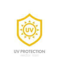 icono de vector de protección uv en blanco