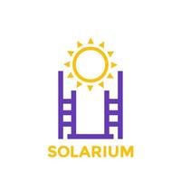 icono de solarium, logo en blanco vector