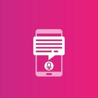 speech recognition in mobile app icon vector