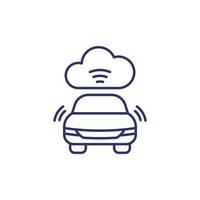 cloud technologies for transport line icon vector