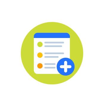 agregar nueva tarea, icono de proyecto, vector plano