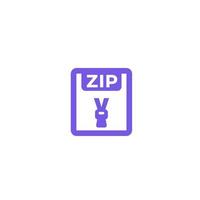 Zip file archive icon, vector