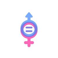 concepto de igualdad de género, icono de vector