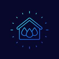 house and water line vector icon