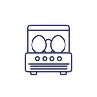 incubator and eggs line icon vector