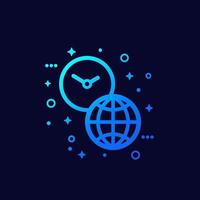 world time icon for web vector