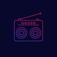 Radio icon, linear vector design