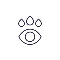 icono de línea de gotas para los ojos en blanco vector