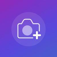 agregar icono de foto con cámara vector