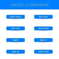 buttons for web and apps, vector ui elements