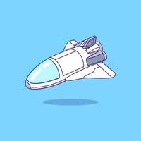 Spaceship vector illustration on blue background