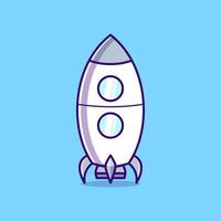 Rocket spaceship cartoon icon illustration vector