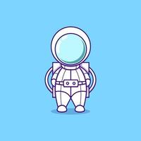 Ilustración de icono de vector de dibujos animados de astronauta