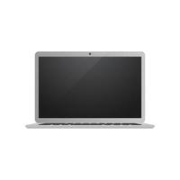 3d Flat mockup Laptop computer with white screen and keyboard vector