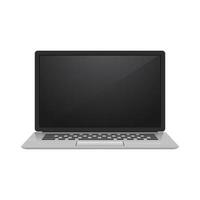 3d Flat mockup Laptop computer with white screen and keyboard vector