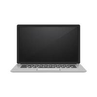 3d Flat mockup Laptop computer with white screen and keyboard vector