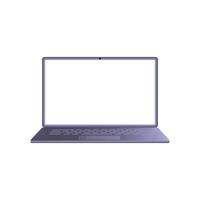 3d Flat mockup Laptop computer with white screen and keyboard vector