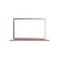 3d Flat mockup Laptop computer with white screen and keyboard vector