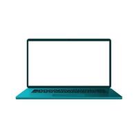 3d Flat mockup Laptop computer with white screen and keyboard vector